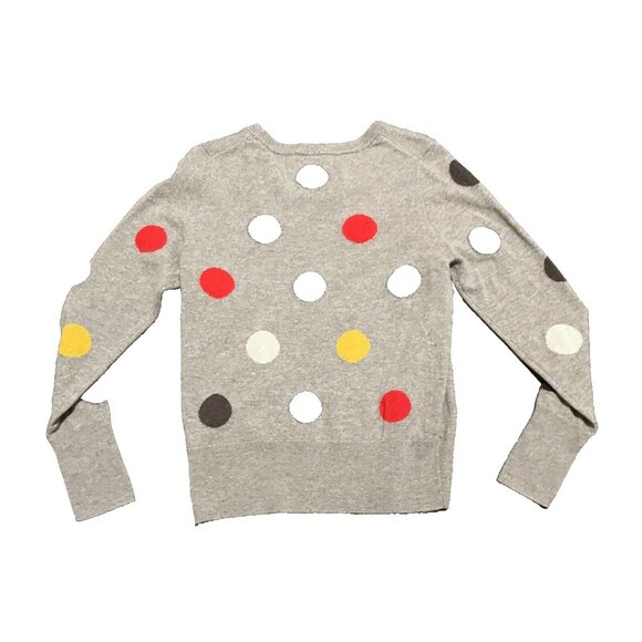 Cynthia Rowley polka dots multicolorTan 100% Cashmere Crewneck Sweater Size M - Picture 5 of 5